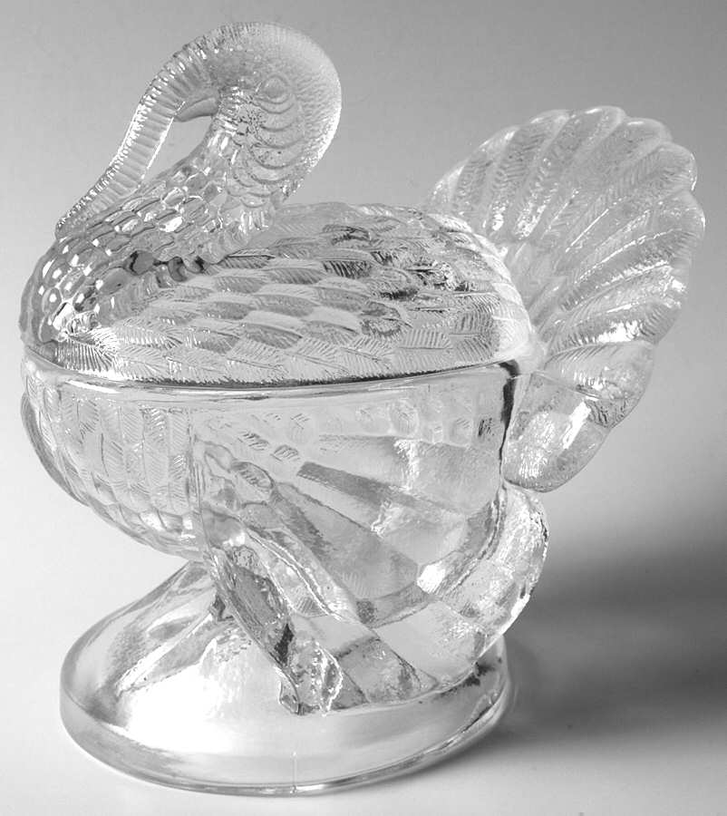 Animals & Figurines #207 2 Piece Turkey (Lid and Base) by Smith Glass -1