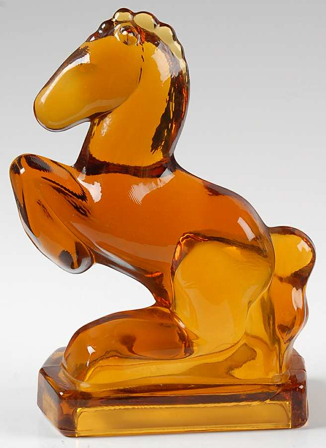 Animals & Figurines #6200 Rearing Horse Bookend by Smith Glass -1