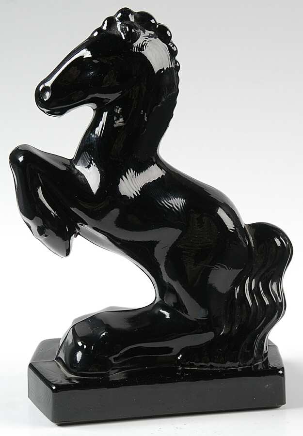 Animals & Figurines #6200 Rearing Horse Bookend by Smith Glass -1