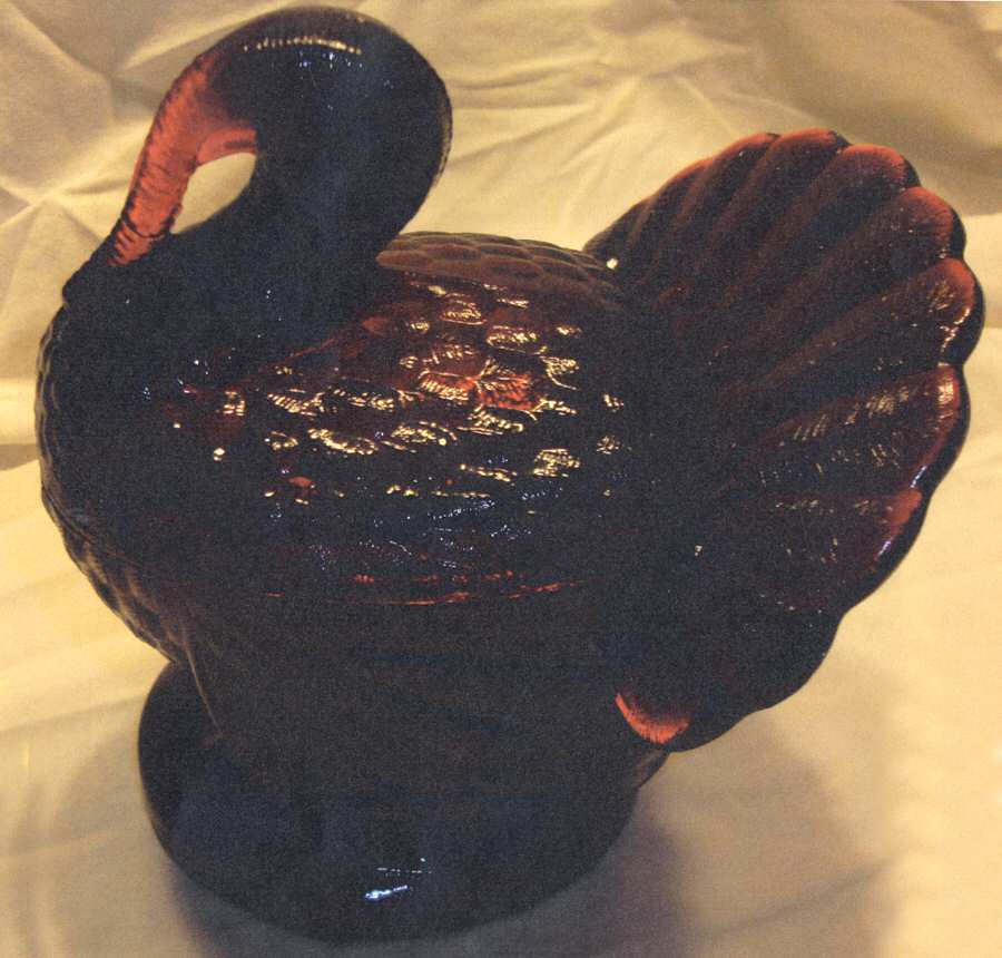 Animals & Figurines #207 2 Piece Turkey Lid and Base by Smith Glass -1
