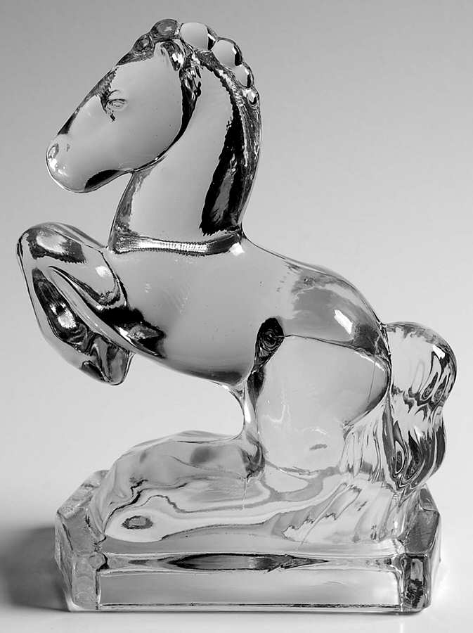 Animals & Figurines #6200 Rearing Horse Bookend by Smith Glass -1