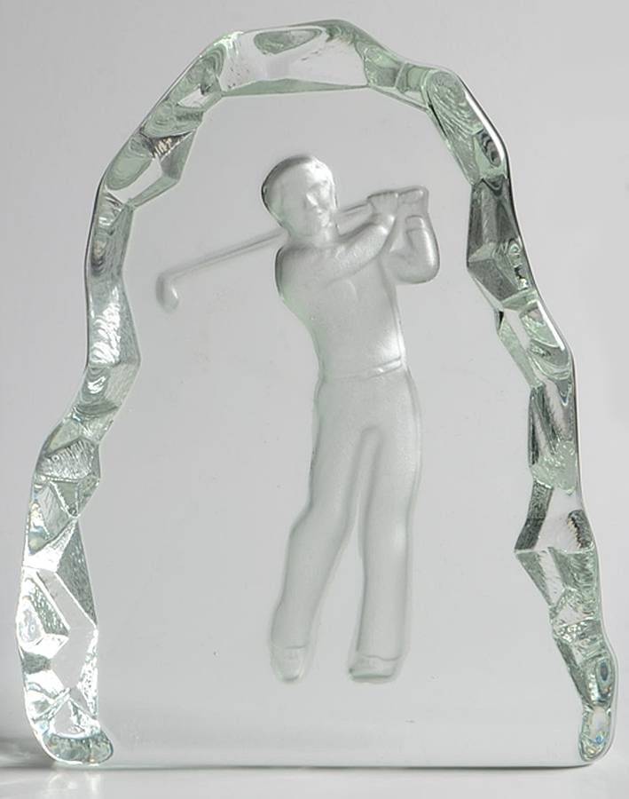 Animals & Figurines Male Golfer Paperweight by Smith Glass -1