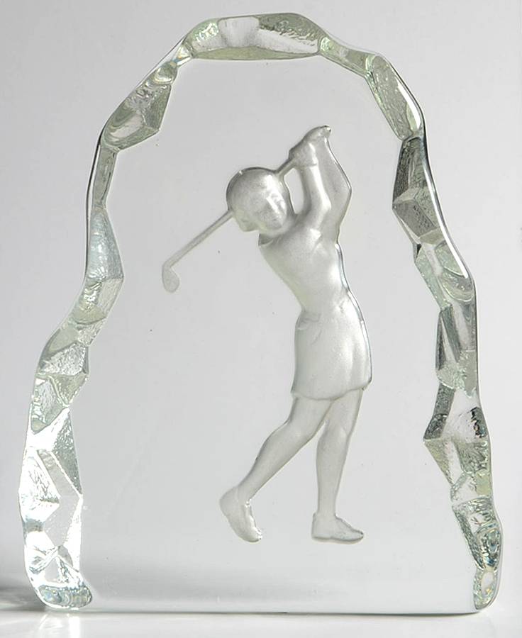 Animals & Figurines Female Golfer Paperweight by Smith Glass -1