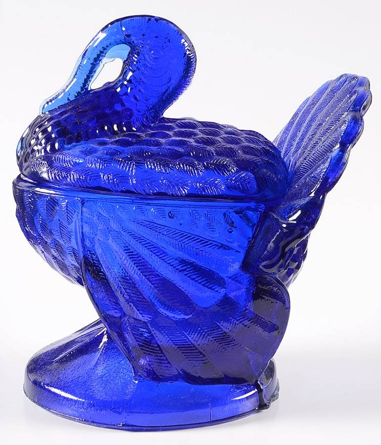 Animals & Figurines #207 2 Piece Turkey Lid and Base by Smith Glass -1