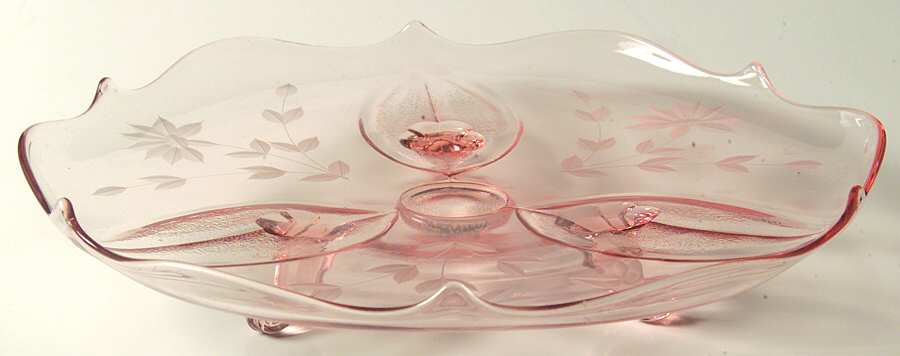 Beadles Pink 10" 3-Toed Plate by Standard Glass-1