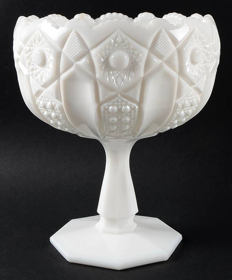 317 Milk Glass Round Compote (Height X Width) by Smith Glass -1