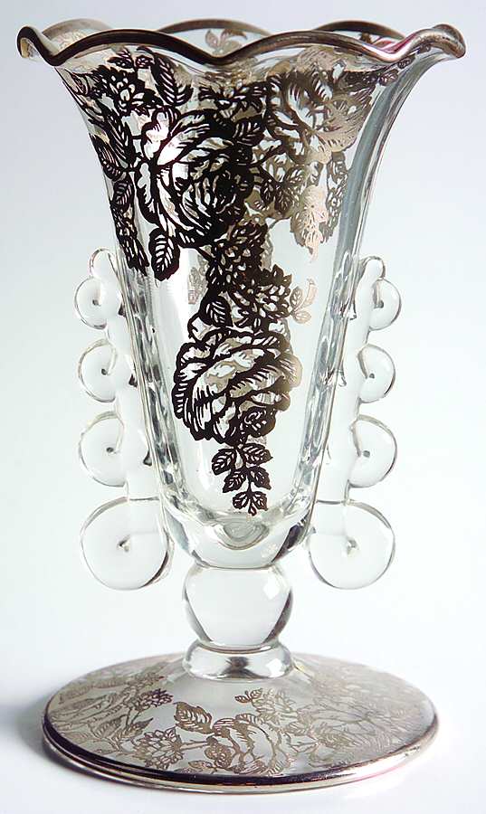 SCI9 7" Footed Crimped Vase by Silver City-1
