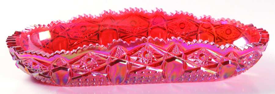 Quintec Ruby Carnival 10" Oval Celery by Smith Glass -1