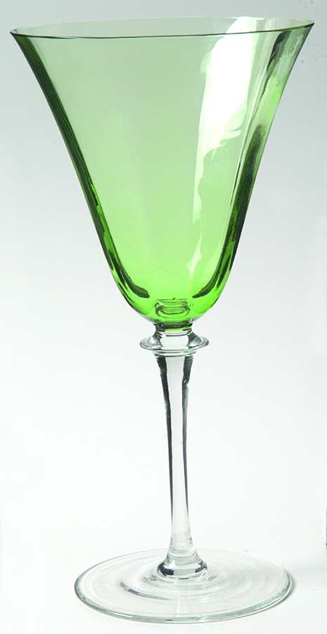 Garda Green (Straight Optic) Water Goblet by F Schmidt-1