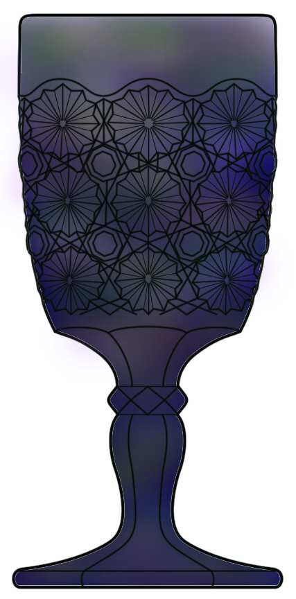 Daisy and Button Blue Carnival Water Goblet by Smith Glass -1