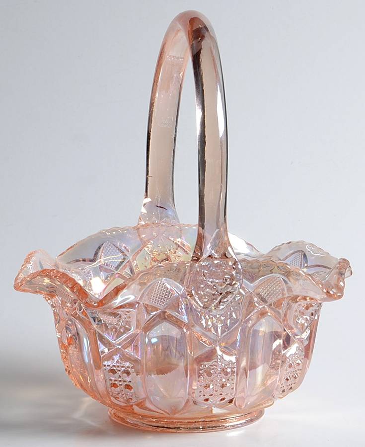 Quintec Pink Carnival 8" Basket by Smith Glass -1