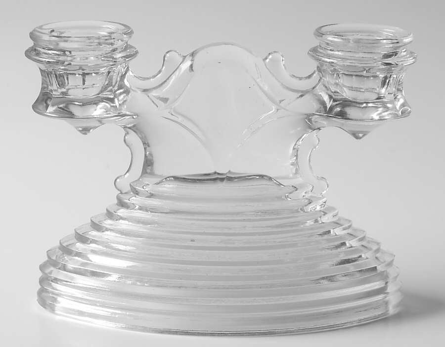 38 Clear Double Light Candlestick by Smith Glass -1