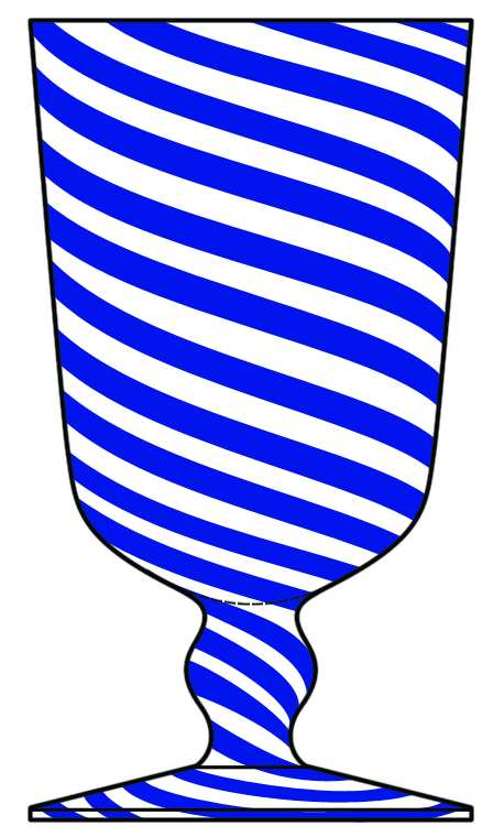 Latticinio Blue Water Goblet by St Louis-1