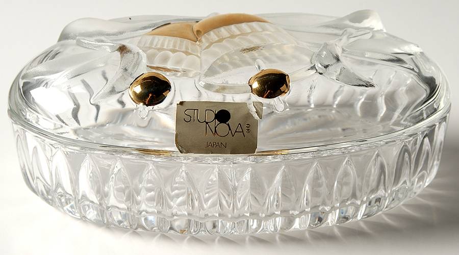 Golden Bells Candy Dish & Lid by Studio Nova-1