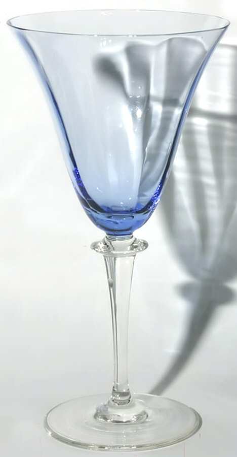 Garda Light Blue (Straight Optic) Water Goblet by F Schmidt-1