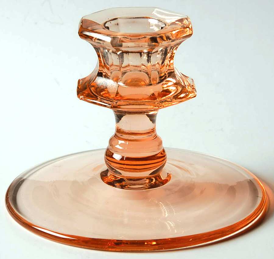 1002 Pink Single Light Candlestick by Smith Glass -1