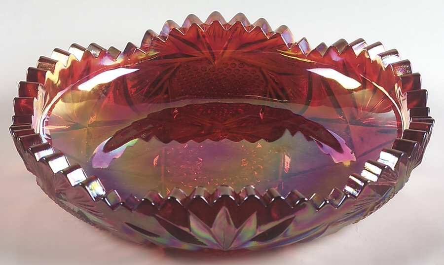 Iverna Ruby Carnival 8" Nappy by Smith Glass -1