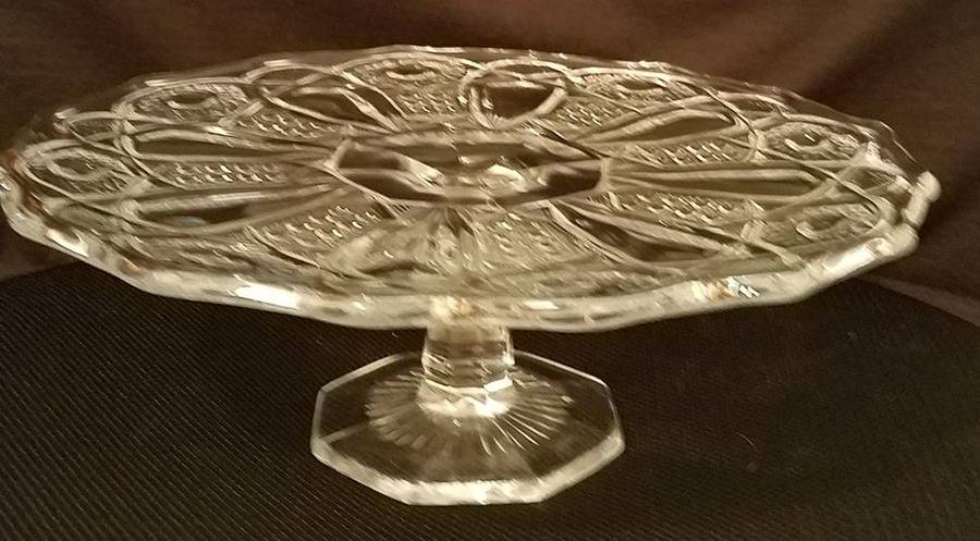 317 Clear Footed Cake Plate by Smith Glass -1