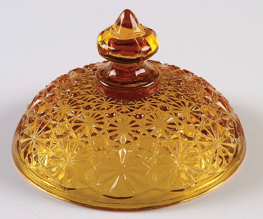 Daisy and Button Yellow (Gold) Lid for Candy Box by Smith Glass -1