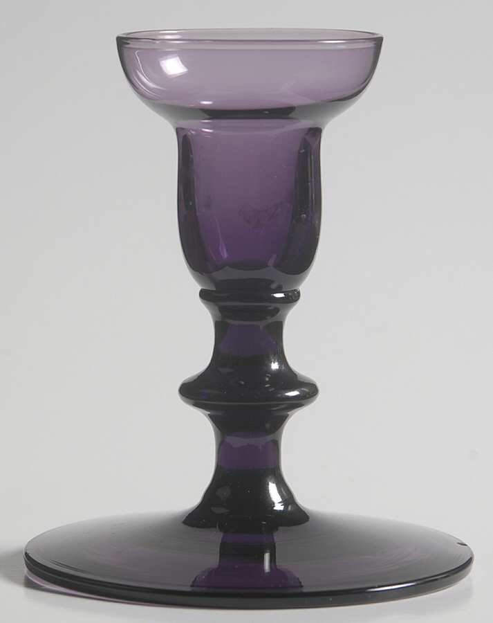 Nybro Amethyst Single Light Candlestick by Swedish-1