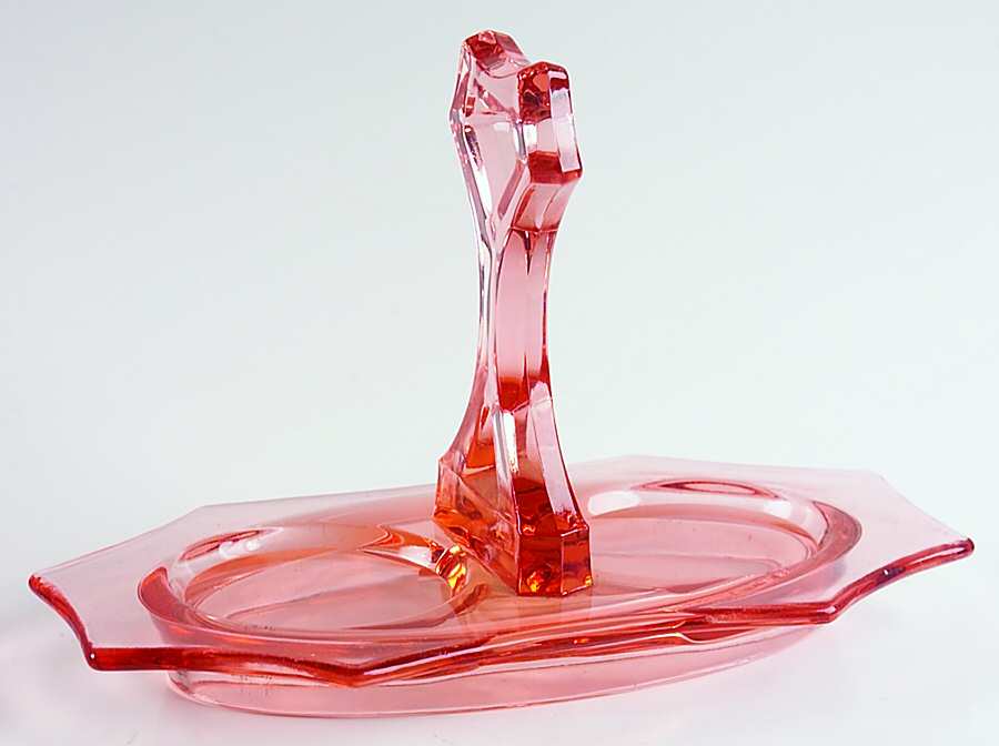 Trudy Pink Creamer/Sugar, Tray Only by Standard Glass-1