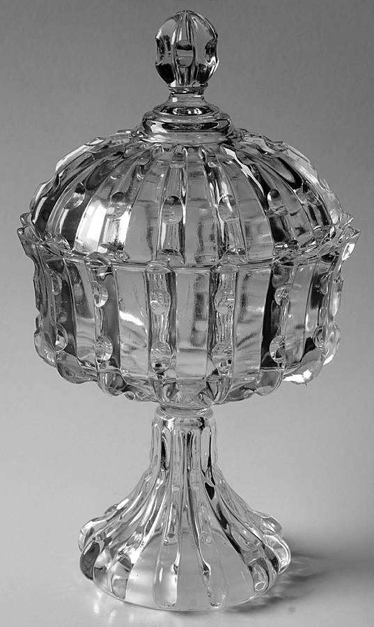 Broken Column Clear 9" Compote & Lid by Smith Glass -1