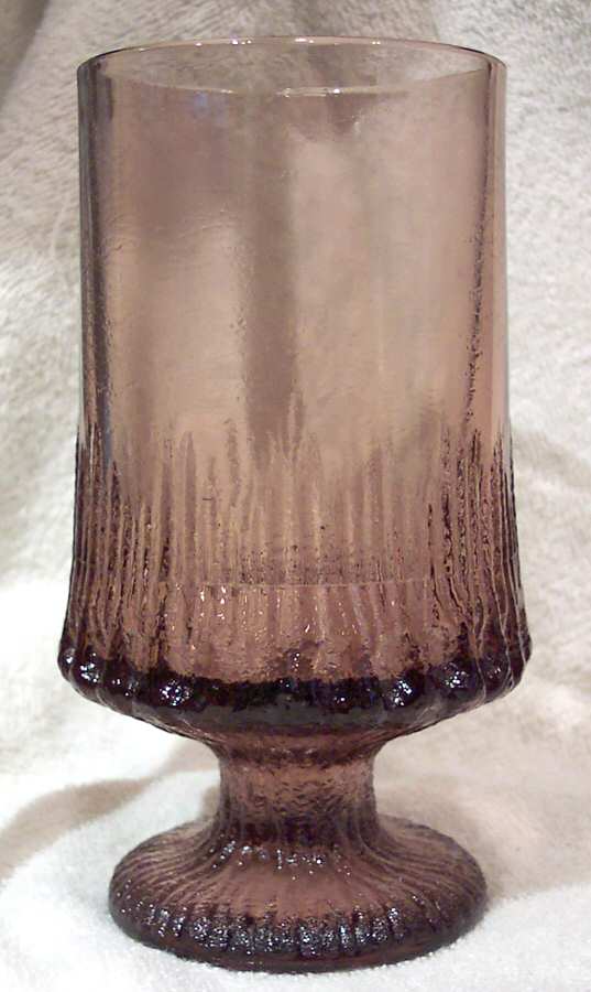 Sculptura II Brown Water Goblet by Smith Glass -1