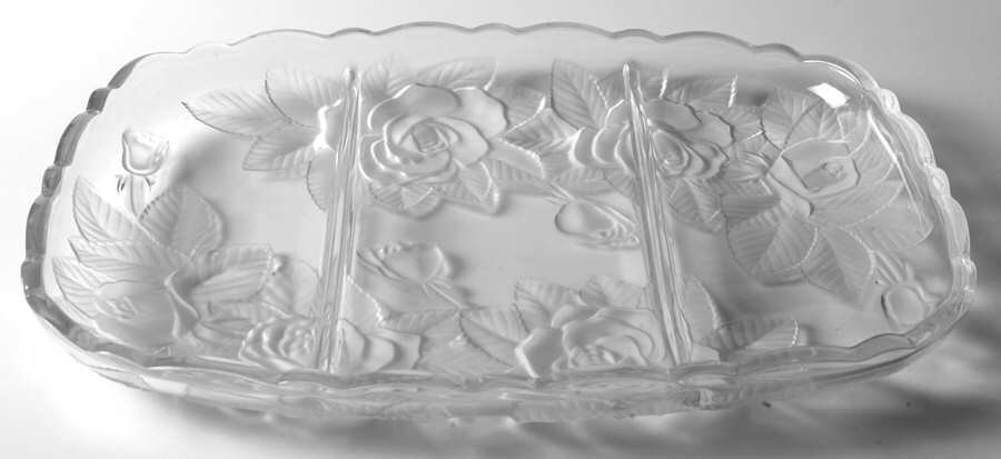 Winter Rose 3-Part Rectangular Divided Tray by Studio Nova-1