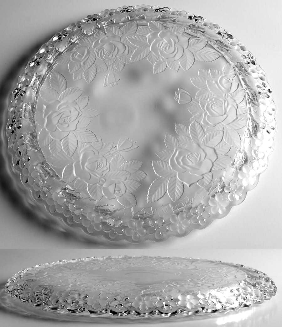 Winter Rose Footed Cake Plate by Studio Nova-1