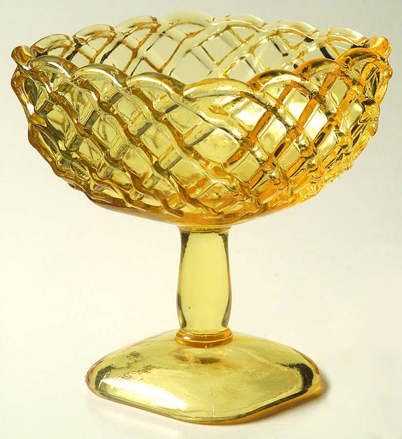 Trellis Yellow Dessert Cup/Sherbet by Smith Glass -1