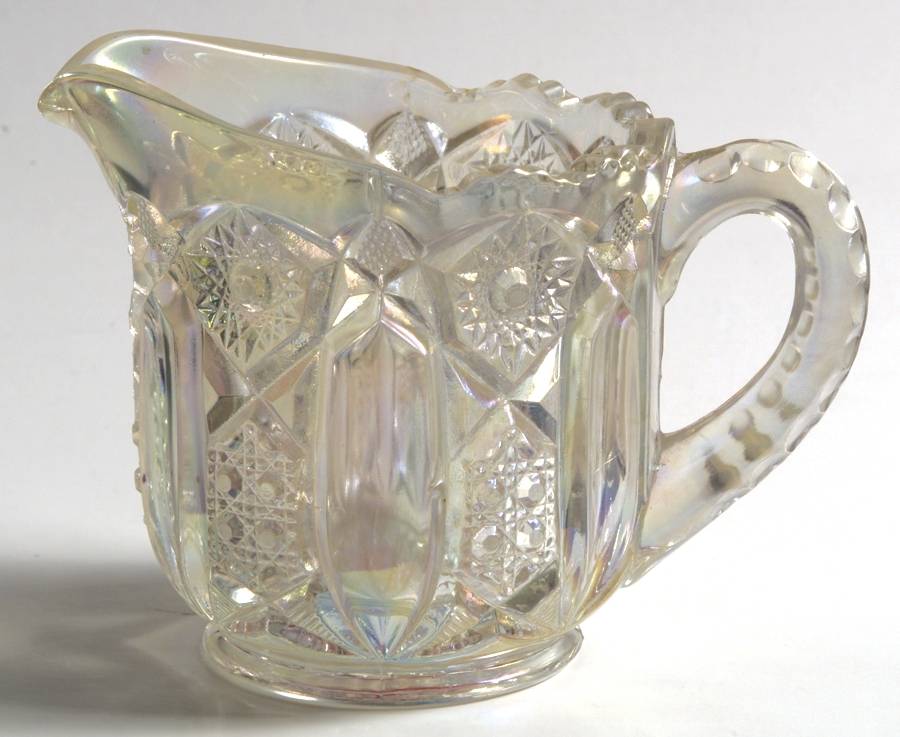 Quintec White Carnival Creamer by Smith Glass -1