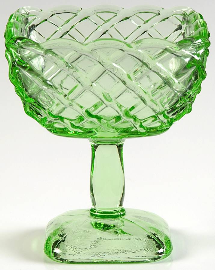 Trellis Lime Green Dessert Cup/Sherbet by Smith Glass -1