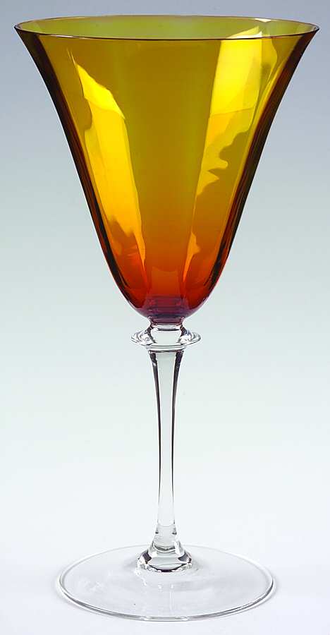 Garda Amber (Straight Optic) Water Goblet by F Schmidt-1