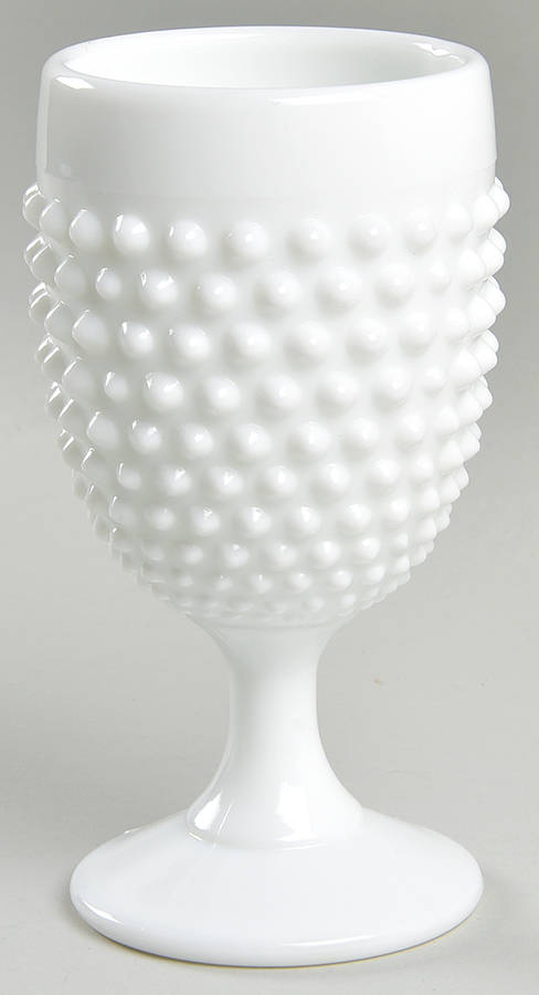 Hobnail Milk Glass Water Goblet by Smith Glass -1