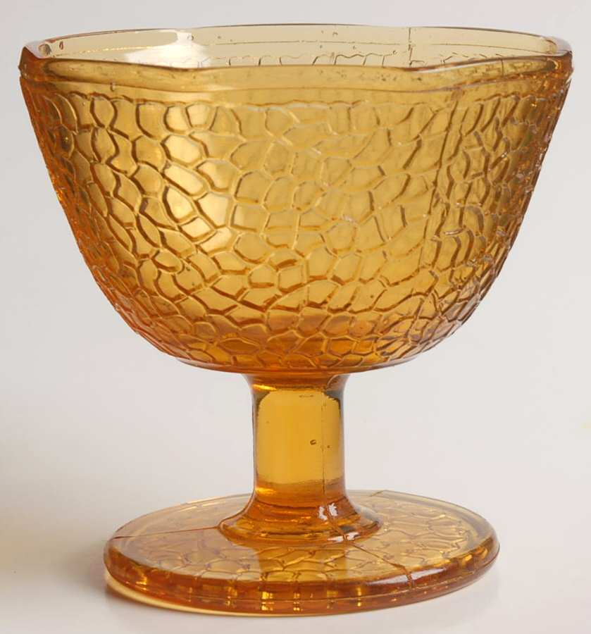 By Cracky Amber Champagne/Tall Sherbet by Smith Glass -1