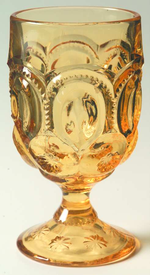 Moon and Stars Yellow Water Goblet by Smith Glass -1