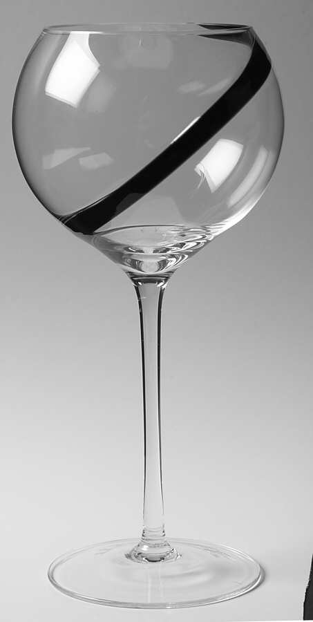 Black Swirls Water Goblet by Sasaki-1