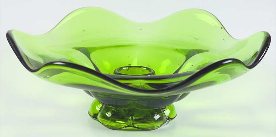 Simplicity Green Single Light Candlestick by Smith Glass -1