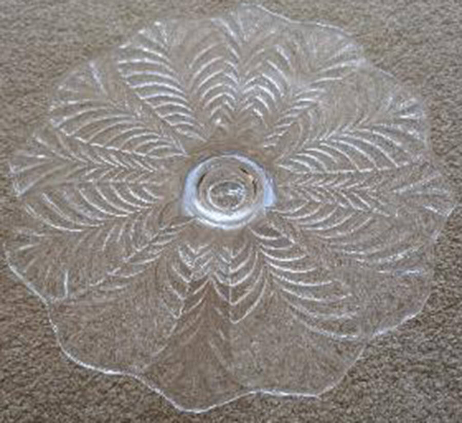 Plume Crystal 12" Diameter Cake Stand/Pedestal by Smith Glass -1