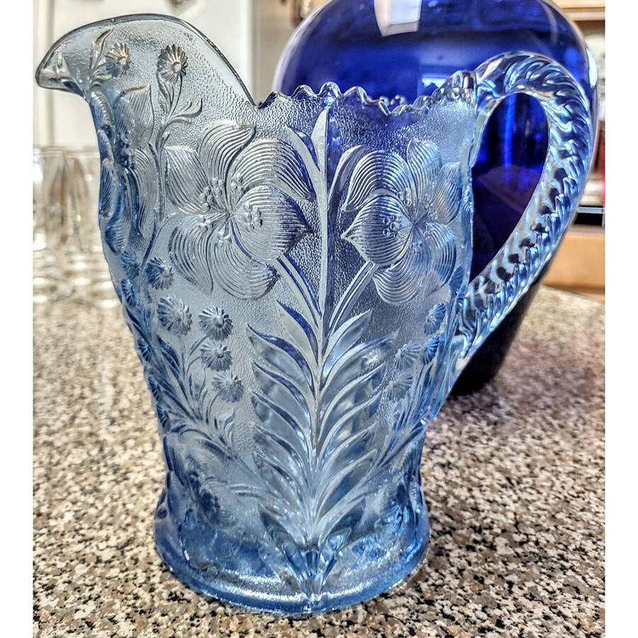 Dogwood Ice Blue Pitcher by Smith Glass -1