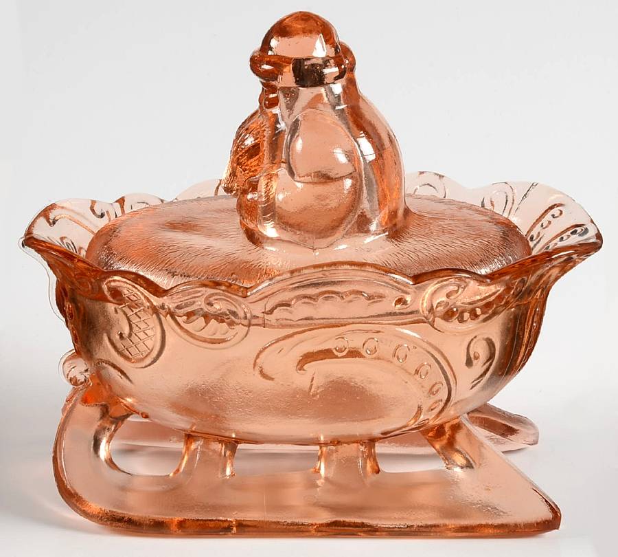Animals & Figurines #1872 Santa on Sleigh by Summit Art Glass-1