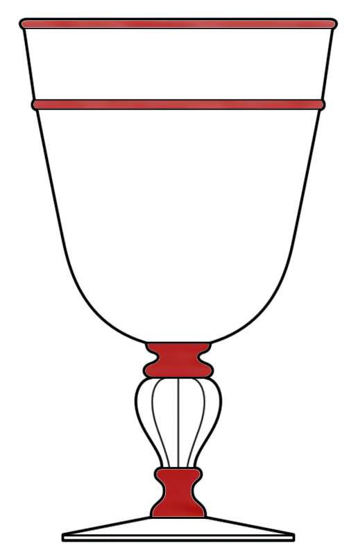3325 Clear & Gold Ruby Water Goblet by Steuben-1