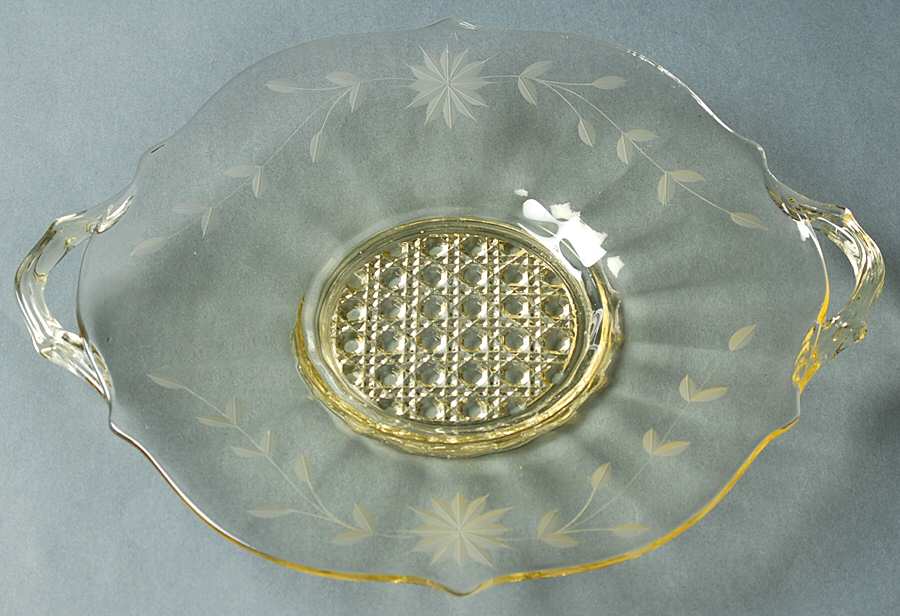 Martha Washington Handled Cake Plate by Standard Glass-1