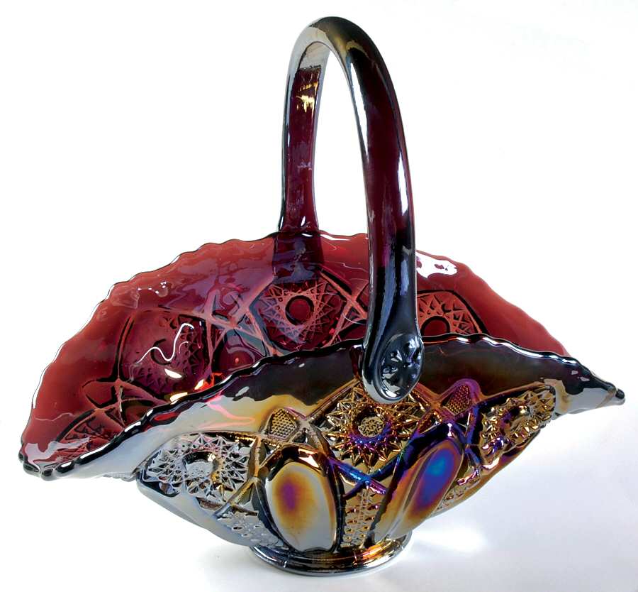 Quintec Amethyst Carnival 10" Basket by Smith Glass -1
