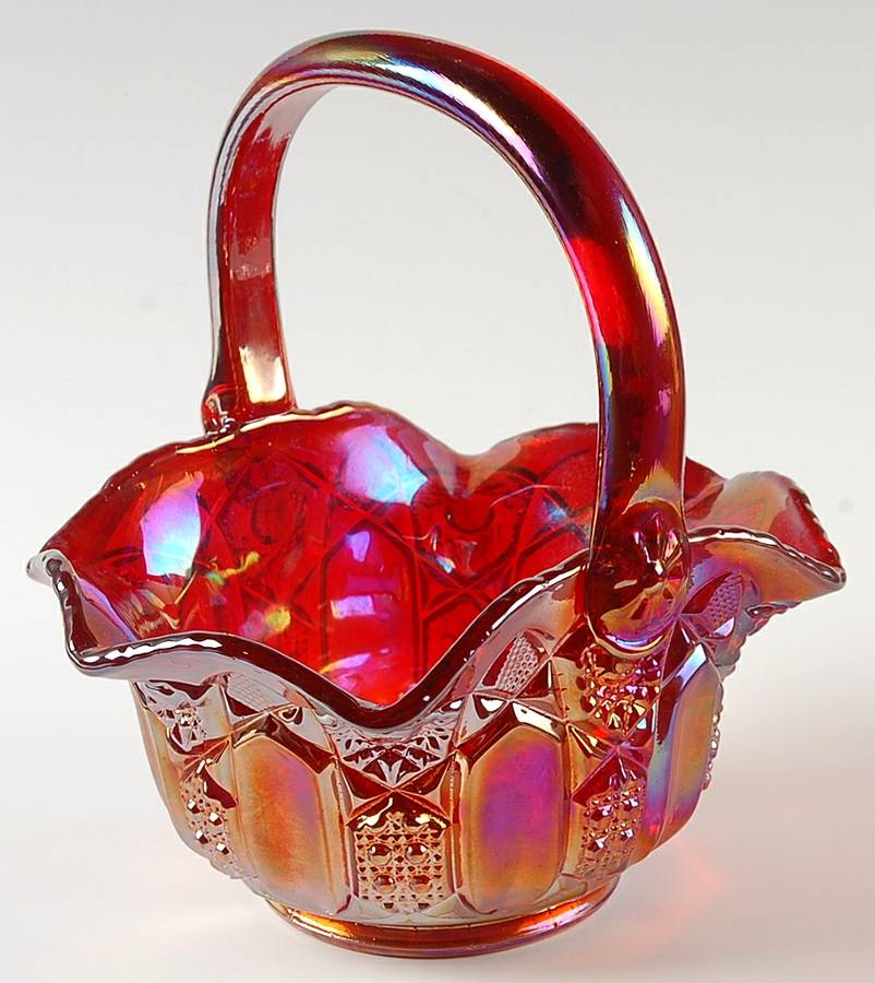 Quintec Amethyst Carnival 7" Basket by Smith Glass -1