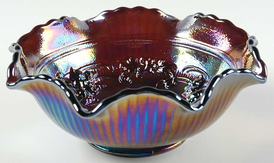 Windmill Amethyst Carnival 7" Round Crimped Bowl by Smith Glass -1