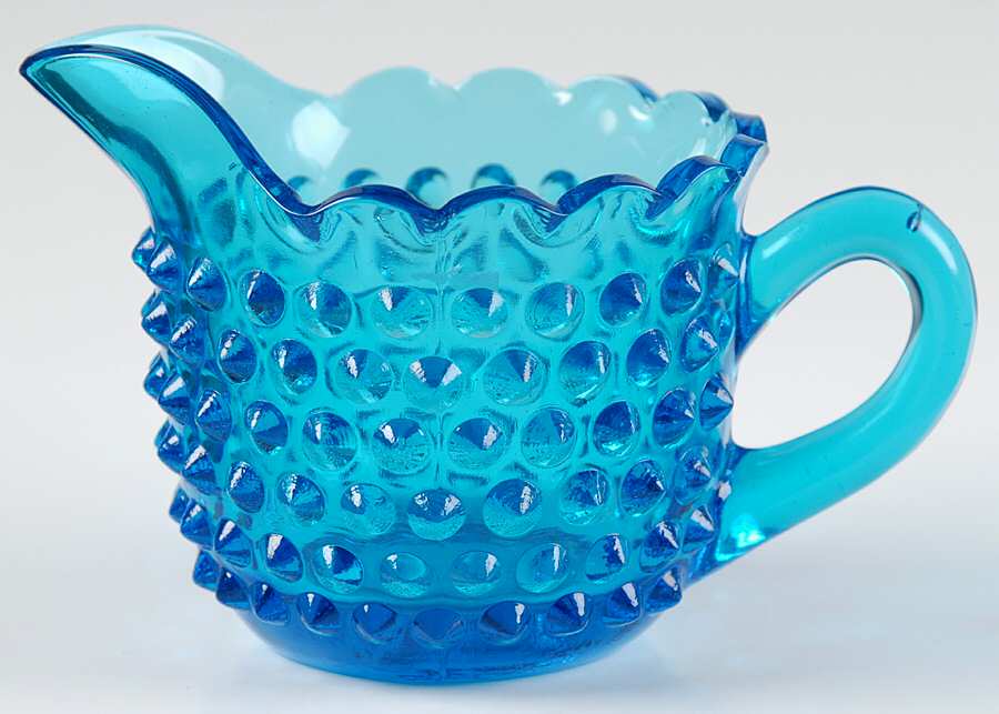 Hobnail Colonial Blue Creamer by Smith Glass -1
