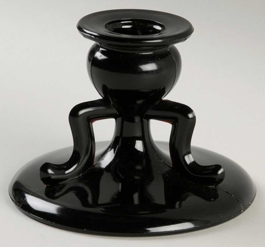 1402 Black 3" Single Light Candlestick by Smith Glass -1
