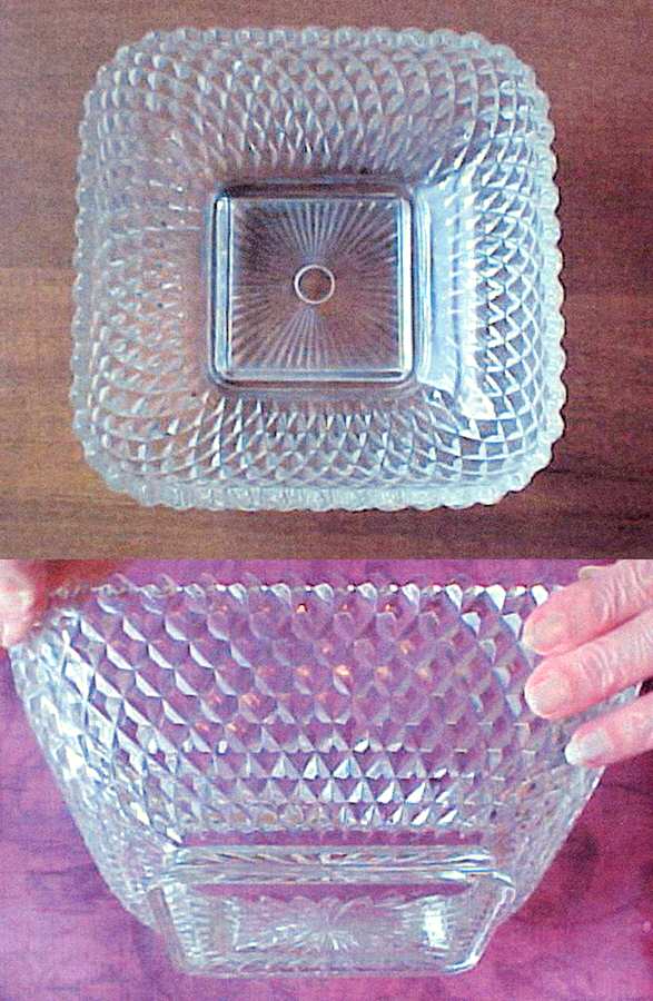 Diamond 650 (Clear) 8" Square Bowl by Smith Glass -1