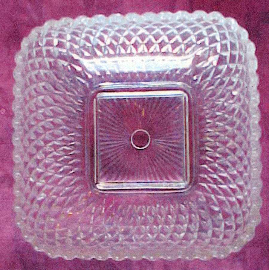 Diamond 650 (Clear) Square Bowl 5" by Smith Glass -1